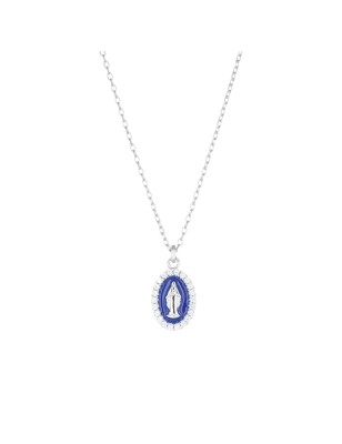 COLLANA MINI MEDAGLIA MIRACOLOSA BLU AMEN CLMISMBBL AMEN