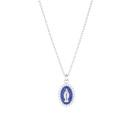 COLLANA MINI MEDAGLIA MIRACOLOSA BLU AMEN CLMISMBBL AMEN