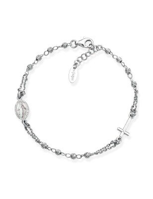 BRACCIALE ROSARIO ARGENTO DIAMANTATO AMEN