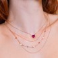 COLLANA MULTIFILO ROSE' CRISTALLI E CUORE DONNA AMEN 