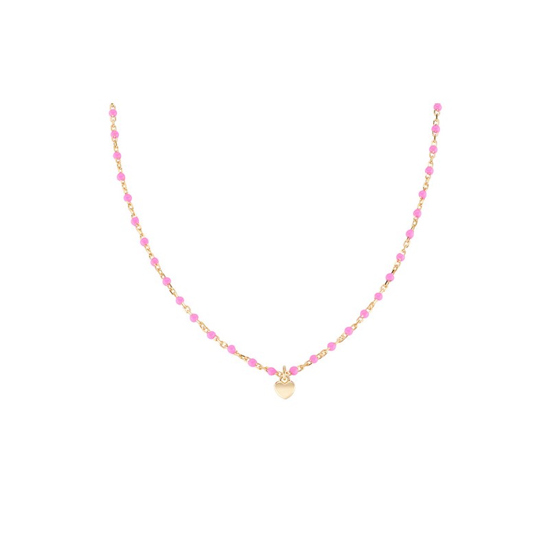 COLLANA CUORE SMALTO FUCSIA DONNA AMEN