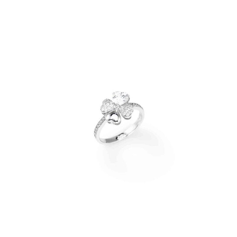 ANELLO QUADRICUORE BIANCO DONNA AMEN 