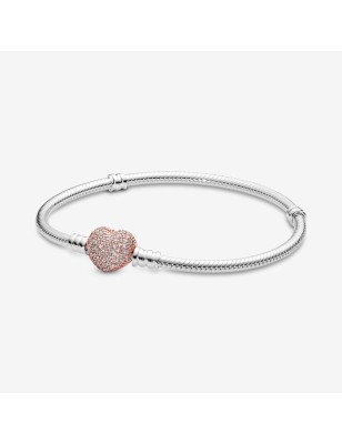 BRACCIALE CON CHIUSURA A CUORE PAVE' DONNA PANDORA  586292CZ-20 PANDORA