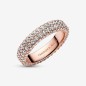 ANELLO PAVE' FASCIA DOPPIA PVD ORO ROSA PANDORA