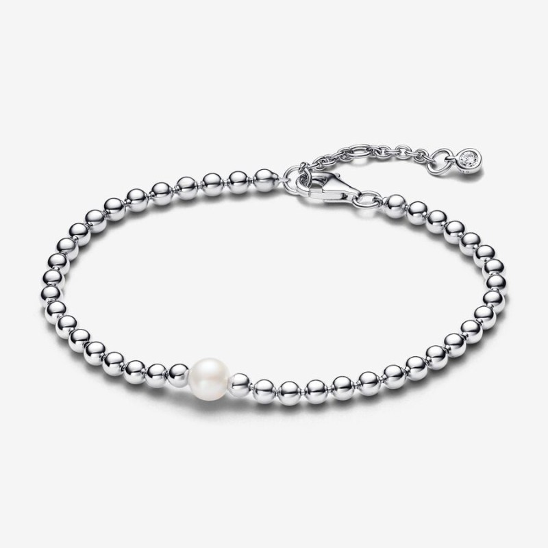 BRACCIALE CON PERLA ACQUA DOLCE E SFERE DONNA PANDORA 