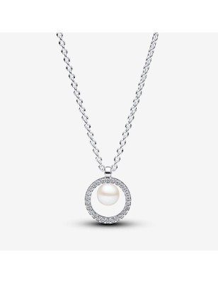 COLLANA CON PERLA ACQUA DOLCE E PAVE' PANDORA 393165C01-45 PANDORA