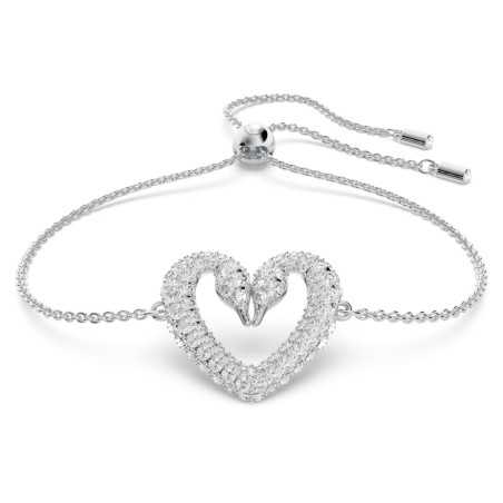 BRACCIALE CUORE CIGNO RODIO DONNA SWAROVSKI UNA