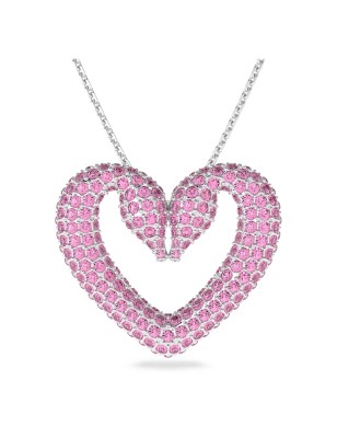 COLLANA UNA CUORE GRANDE ROSA DONNA SWAROVSKI 