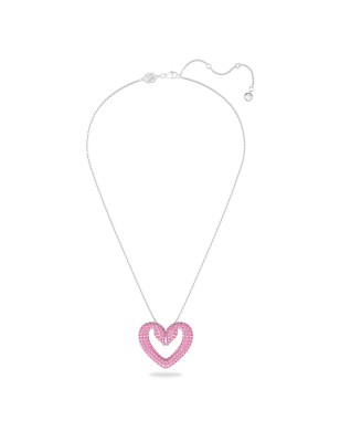 COLLANA UNA CUORE GRANDE ROSA DONNA SWAROVSKI 