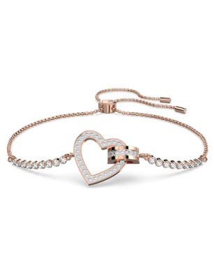 BRACCIALE LOVELY CUORE PLACCATO ORO ROSA DONNA SWAROVSKI  5636443 SWAROVSKI