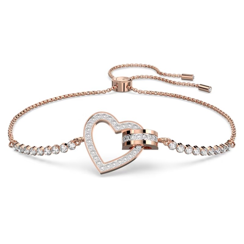 BRACCIALE LOVELY CUORE PLACCATO ORO ROSA DONNA SWAROVSKI 