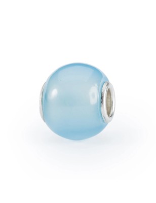 BEAD AGATA BLU CHIARO ROTONDA DONNA TROLLBEADS 