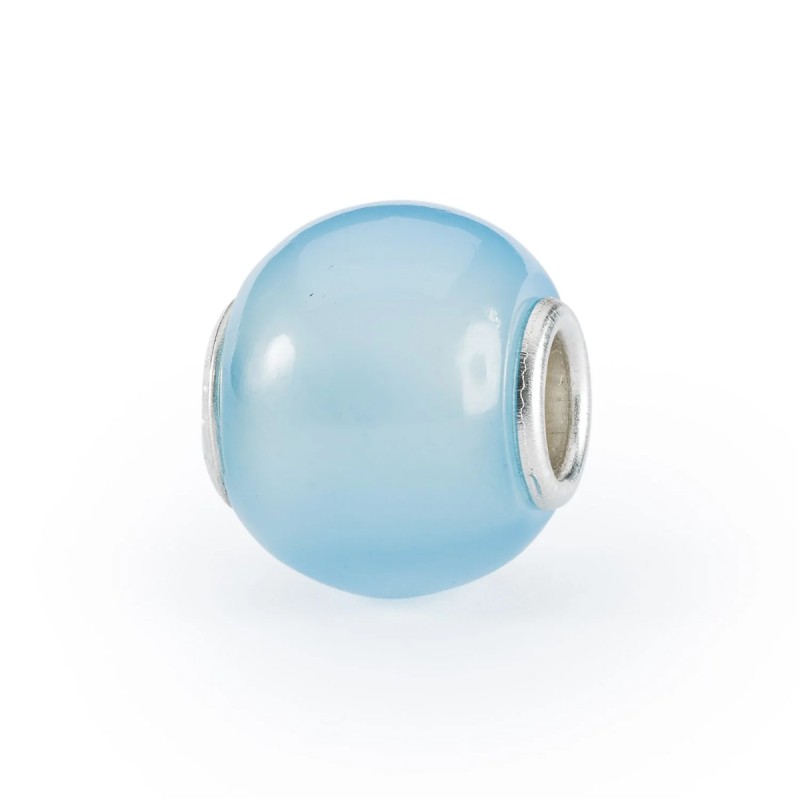 BEAD AGATA BLU CHIARO ROTONDA DONNA TROLLBEADS 