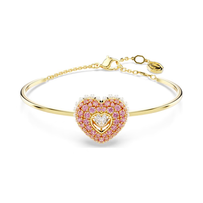 BRACCIALE RIGIDO HYPERBOLA CUORE ROSA DONNA SWAROVSKI 