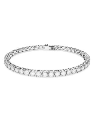 BRACCIALE MATRIX TENNIS TAGLIO TONDO BIANCO S  SWAROVSKI 