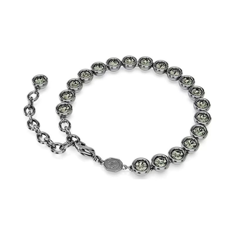 BRACCIALE IMBER TENNIS NERO PLACCATO RUTENIO SWAROVSKI