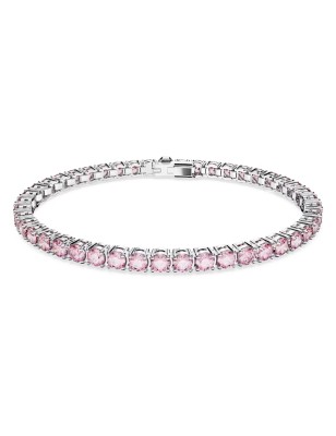 BRACCIALE TENNIS TAGLIO TONDO ROSA DONNA SWAROVSKI