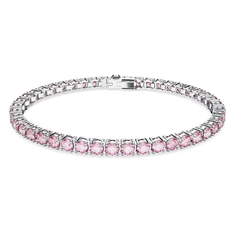 BRACCIALE TENNIS TAGLIO TONDO ROSA DONNA SWAROVSKI