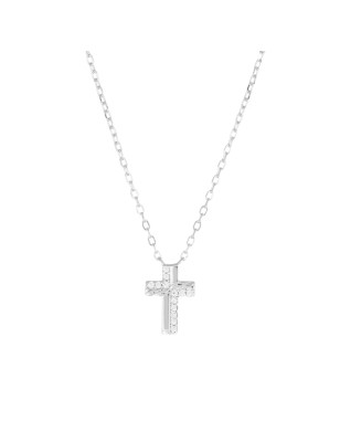 COLLANA CROCE PICCOLA CON ZIRCONI DONNA AMEN  CLCROCBBZ AMEN