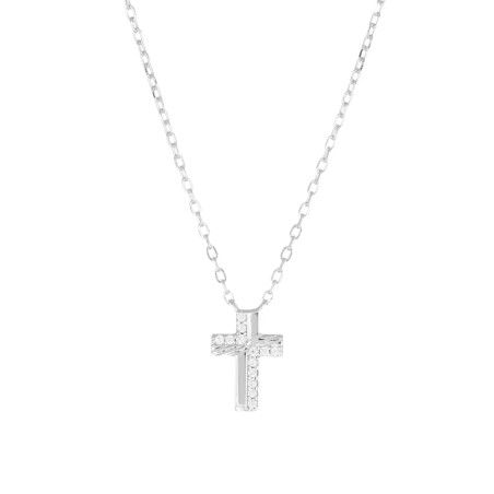 COLLANA CROCE PICCOLA CON ZIRCONI DONNA AMEN  CLCROCBBZ AMEN