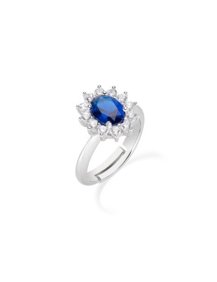 ANELLO ADATTABILE ROYAL LADY ZIRCONE BLU AMEN