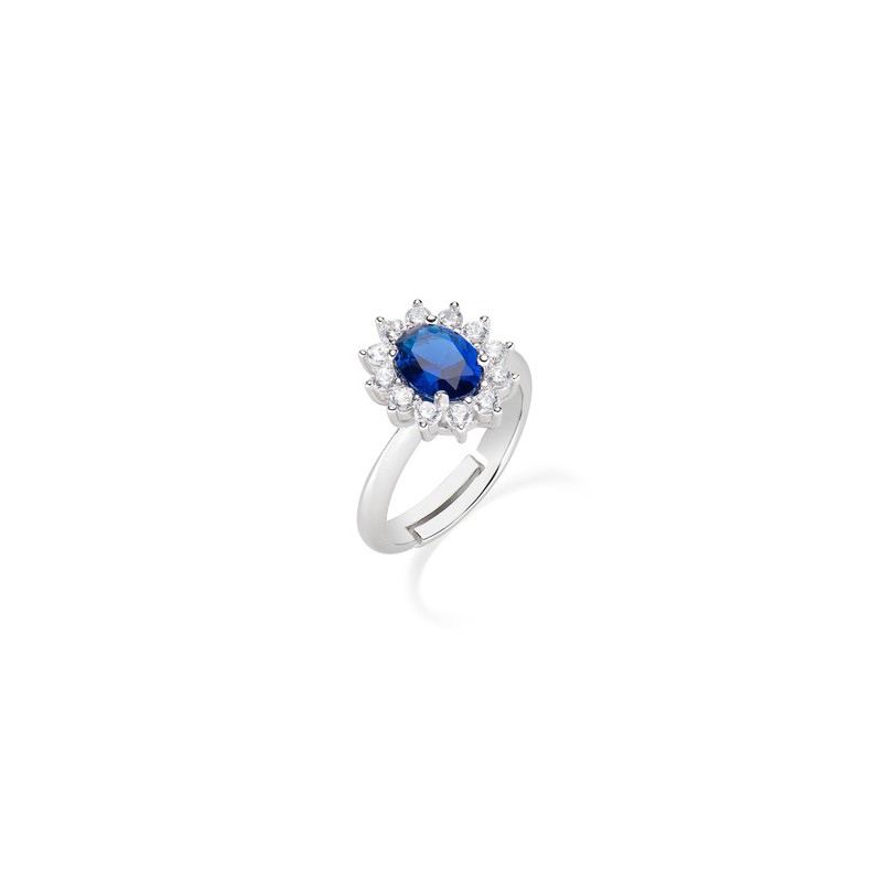 ANELLO ADATTABILE ROYAL LADY ZIRCONE BLU AMEN