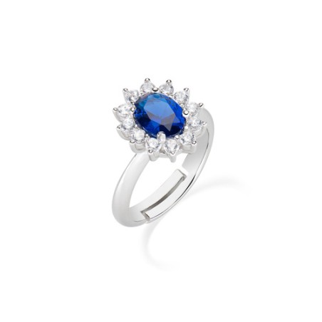 ANELLO ADATTABILE ROYAL LADY ZIRCONE BLU AMEN ANLDGBBBL2 AMEN