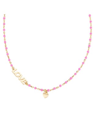 COLLANA LOVE SMALTO FUCSIA DONNA AMEN