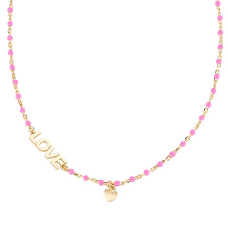 COLLANA LOVE SMALTO FUCSIA DONNA AMEN CLSMLOGF1 AMEN