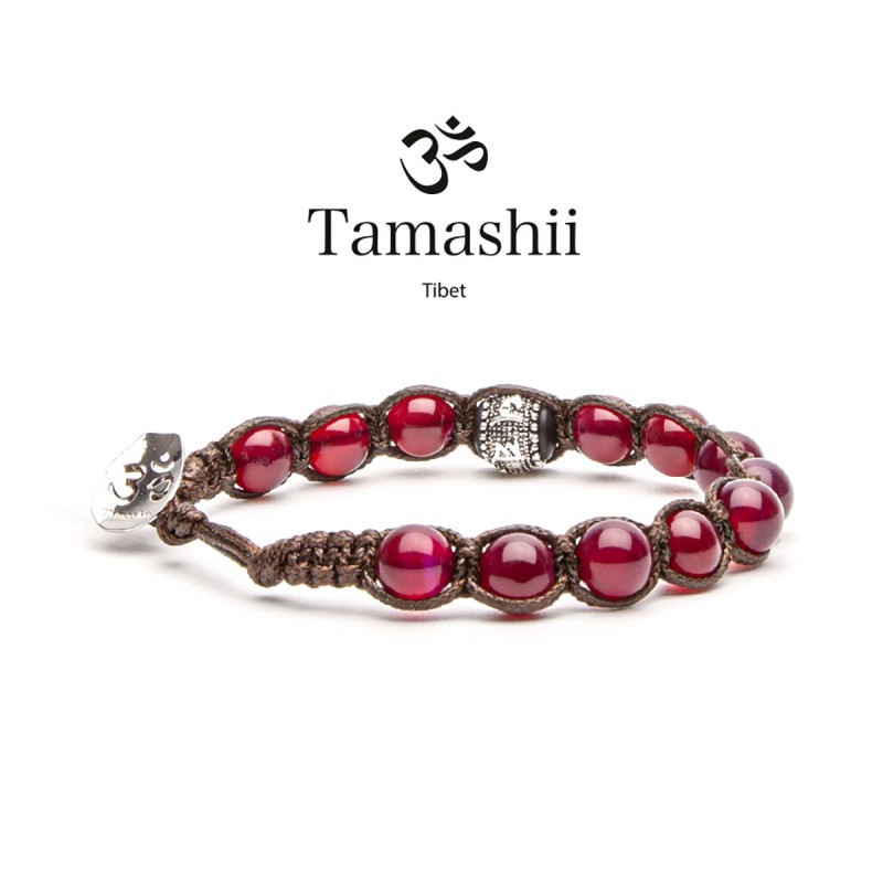 BRACCIALE AGATA ROSSA  TAMASHII RUOTA DELLA PREGHIERA