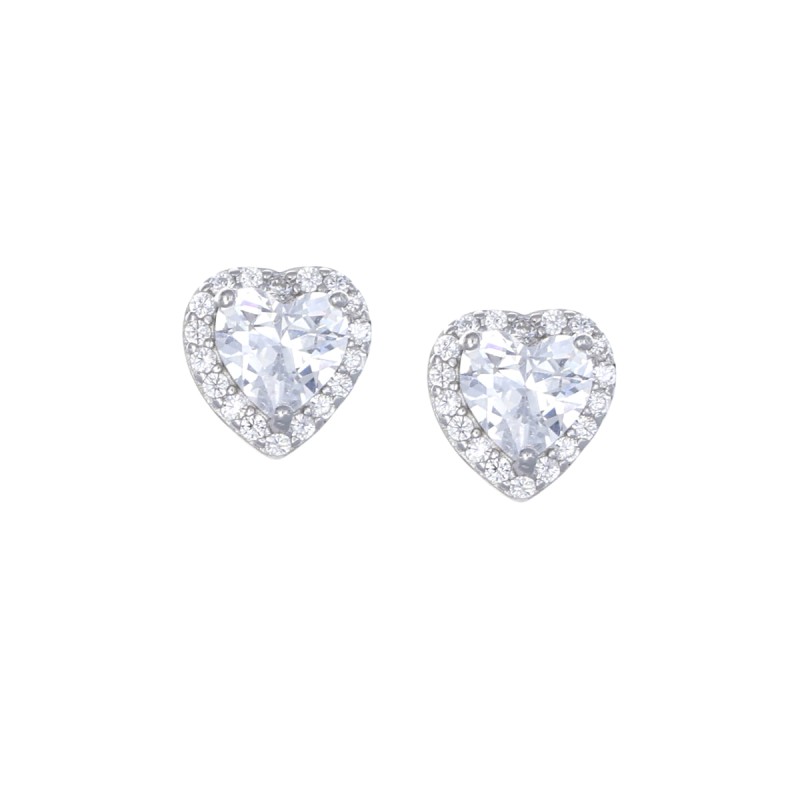 ORECCHINI DIAMONDS CUORE BIANCO DONNA AMEN 