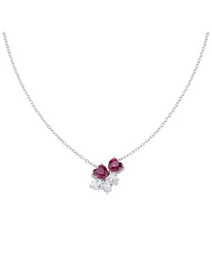 COLLANA CON CUORI RUBINO DONNA AMEN 