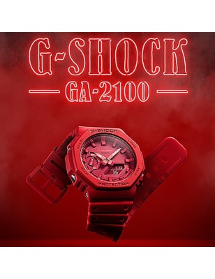 OROLOGIO ROSSO ANALOGICO DIGITALE UOMO CASIO G-SHOCK GA-2100-4AER CASIO