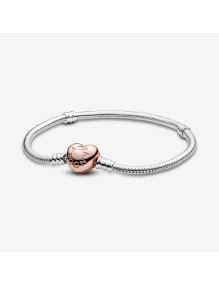 BRACCIALE CON CHIUSURA A CUORE ROSE' DONNA PANDORA  580719-19 PANDORA