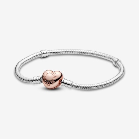 BRACCIALE CON CHIUSURA A CUORE ROSE' DONNA PANDORA  580719-19 PANDORA