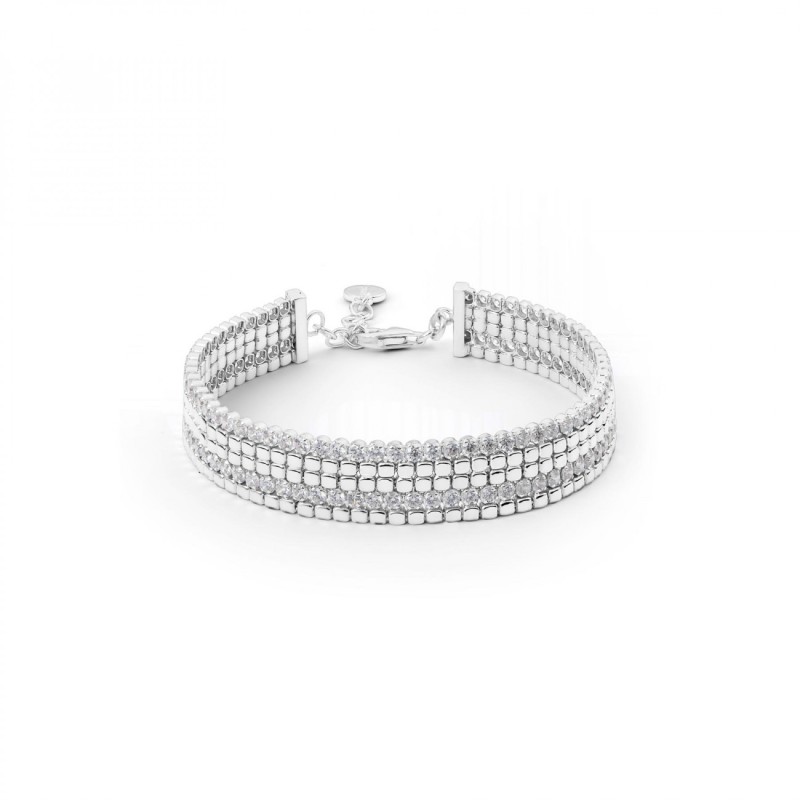 BRACCIALE CUBICA IN ARGENTO DONNA ROSATO 