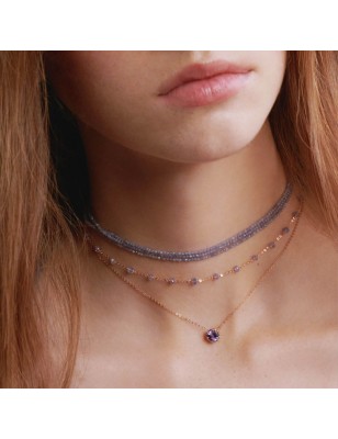 COLLANA 3 FILI TANZANITE DONNA MAMAN ET SOPHIE DROPS