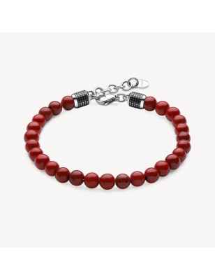 BRACCIALE BULLET SFERE DIASPRO ROSSO UOMO BROSWAY  BUL43 BROSWAY