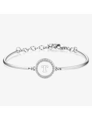 BRACCIALE LETTERA T DONNA BROSWAY CHAKRA BHK143 BROSWAY