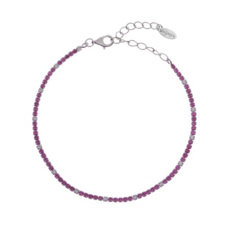 BRACCIALE TENNISMANIA ZIRCONI FUCSIA E BIANCHI AMEN BT1BRB17 AMEN