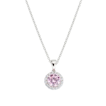 COLLANA ZIRCONE TONDO ROSA DONNA AMEN DIAMOND CLLUBOBBROZ AMEN