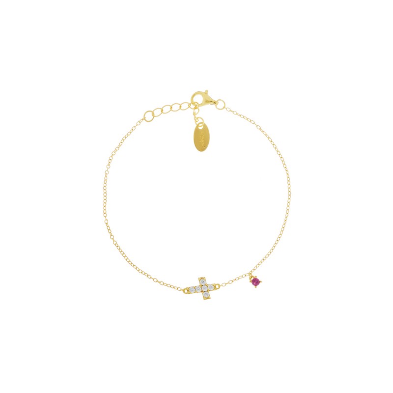 BRACCIALE DORATO CROCE E CHARM DONNA AMEN