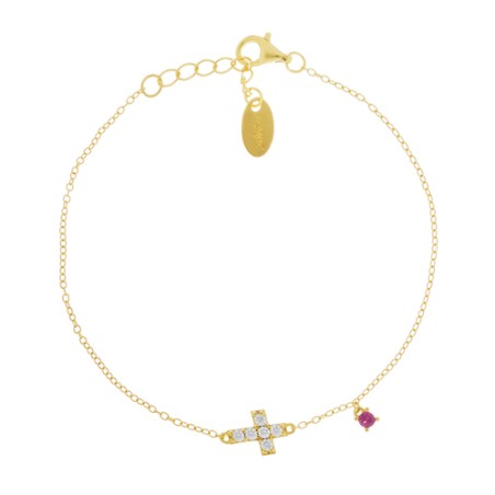 BRACCIALE DORATO CROCE E CHARM DONNA AMEN BRCRGBRZ3 AMEN