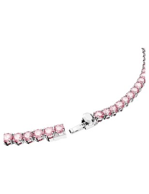 COLLANA TENNIS ROSA PLACCATO RODIO DONNA SWAROVSKI 