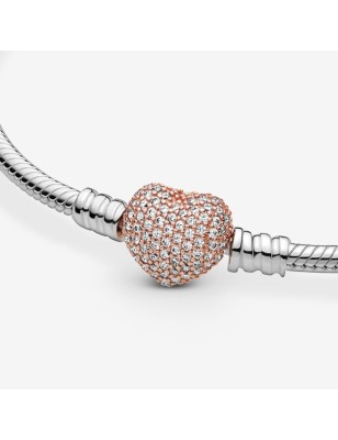 BRACCIALE CON CHIUSURA A CUORE PAVE' DONNA PANDORA 