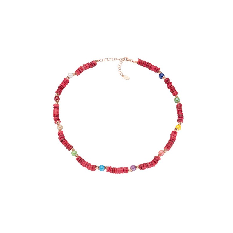 COLLANA GIADA ROSSA DONNA AMEN OCEANIA