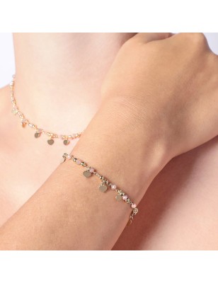 BRACCIALE DORATO CHARM E CRISTALLI ECRU' AMEN BRMCUGM AMEN