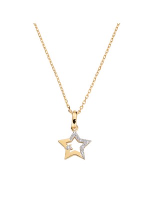 COLLANA DORATA STELLA CON ZIRCONI DONNA AMEN 