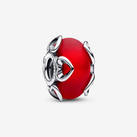 CHARM VETRO MURANO ROSSO E CUORI DONNA PANDORA  792497C01 PANDORA