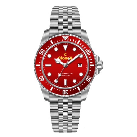 OROLOGIO AL QUARZO QUADRANTE ROSSO UOMO CLONEX  XRR CLONEX